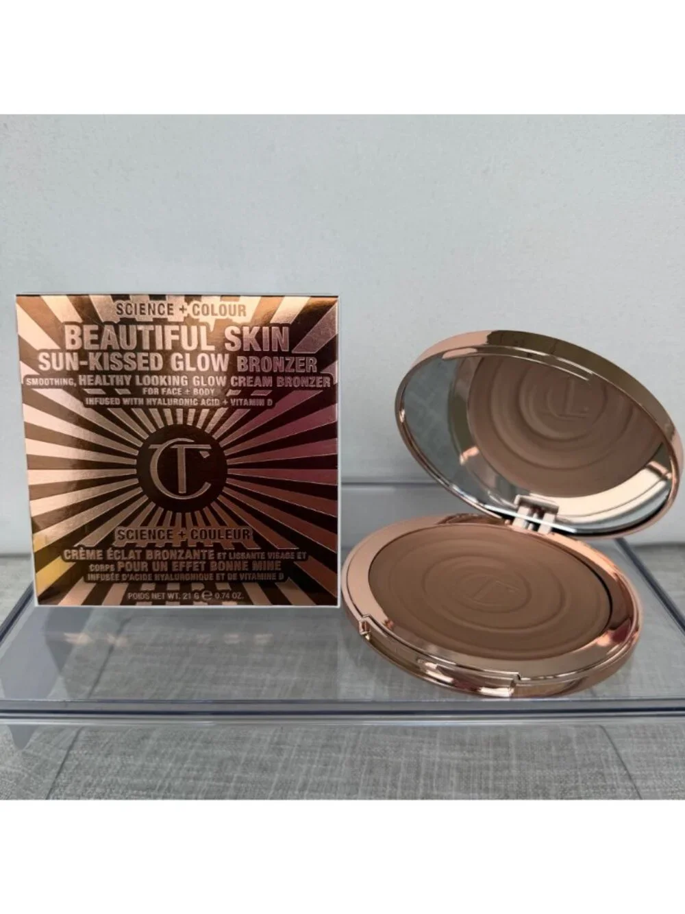 $59 NEW CHARLOTTE TILBURY BEAUTIFUL SKIN SUN-KISSED GLOW CREAM BRONZER - FAIR